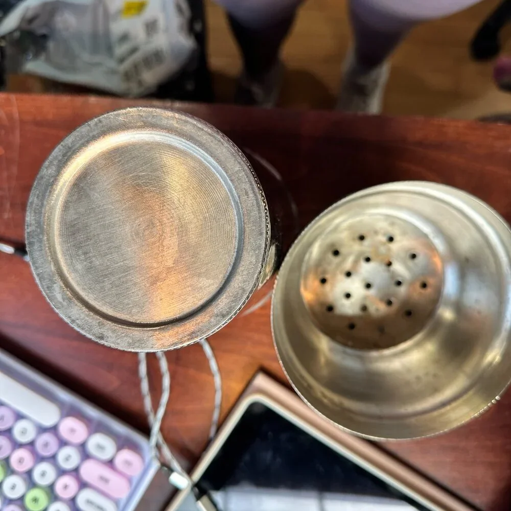POTTERY BARN Extra Large Silver Tone Cocktail Shaker - 60 ounces